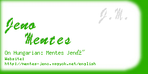 jeno mentes business card